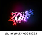 new year 2011 in colorful...