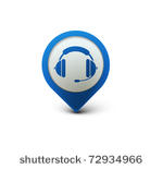 vector glossy headset web icon...