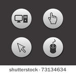 electronic computer icon set....