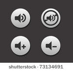 set of music icons on circle...