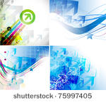 set of abstract wave arrow...