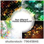 set of abstract mosaic...