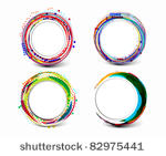 set of abstract retro...