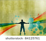 silhouette of freedom person on ...