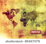 vector illustrated world map...
