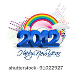 new year 2012 with rainbow...