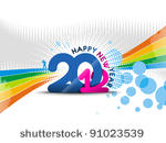 new year 2012 with color full...