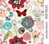 floral seamless pattern in...