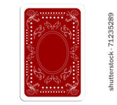 playing card back over white...
