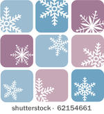 snowflake icons on blue and...