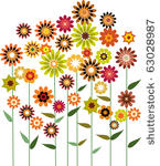 autumn flower garden  vector...