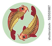 zodiac signs   pisces  colored 