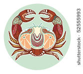 zodiac signs   cancer  colored 