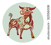 zodiac signs   taurus  colored 