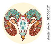 zodiac signs   aries  colored 