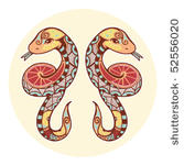zodiac signs   gemini  colored 