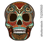 skull ornament  colored 