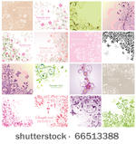 set of floral greeting cards