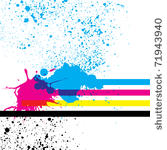 paint splashes with cmyk colors....