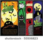 set of 4 vertical halloween...