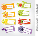 vector fruit sticker set