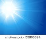 blue sky with glaring sun....