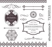 set of ornate vector frames ...