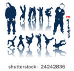hip hop dancer vector graffiti