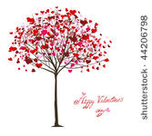 valentine tree with hearts