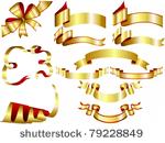 vector of gold ribbons set