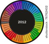 vector circle calendar 2012