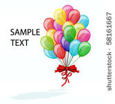 color balloons isolated on white