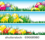 easter banners with colorful...