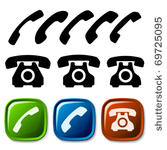 vector old phone icons