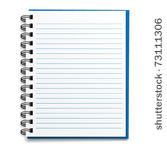 vector blank lined notebook