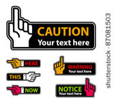 vector warning forefinger and...