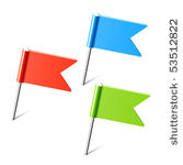 color flag pins. vector.