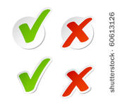 check mark stickers. vector.