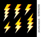 lightning symbols. vector.