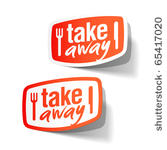 takeaway labels. vector.