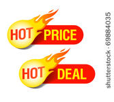 hot price and hot deal tags....