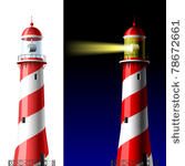 lighthouse on white and dark....