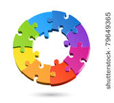 jigsaw puzzle circle. vector.
