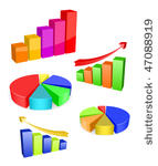 vector colored  diagram icons