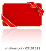 greeting red card with bow