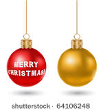 red and gold christmas balls
