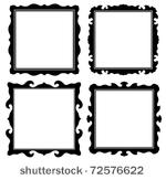 antique black ornate frames set