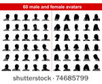 60 male and female avatars....