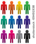 vector set of colorful male...