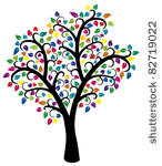vector design of colorful tree